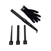 KOR BLACK PROFESSIONAL 4-IN-ONE TOURMALINE CURLING SET 3 YEAR LMT WARRANTY