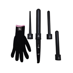 KOR BLACK PROFESSIONAL 4-IN-ONE TOURMALINE CURLING SET 3 YEAR LMT WARRANTY