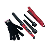 KOR Pink Cheetah Hair Styling Kit Straightener Curler & Iron 3 Years warranty