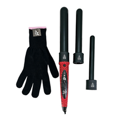 KOR Pink Cheetah Hair Styling Kit Straightener Curler & Iron 3 Years warranty