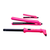 PINK ESSENTIAL STYLING KIT HAIR STRAIGHTENER CURLER IRON BEST IRON FOR THE MONEY
