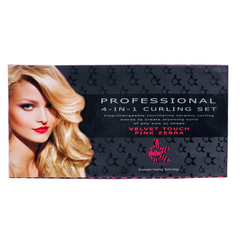 PROFESSIONAL 4-IN-ONE CURLING SET PINK ZEBRA WITH PURE TOURMALINE