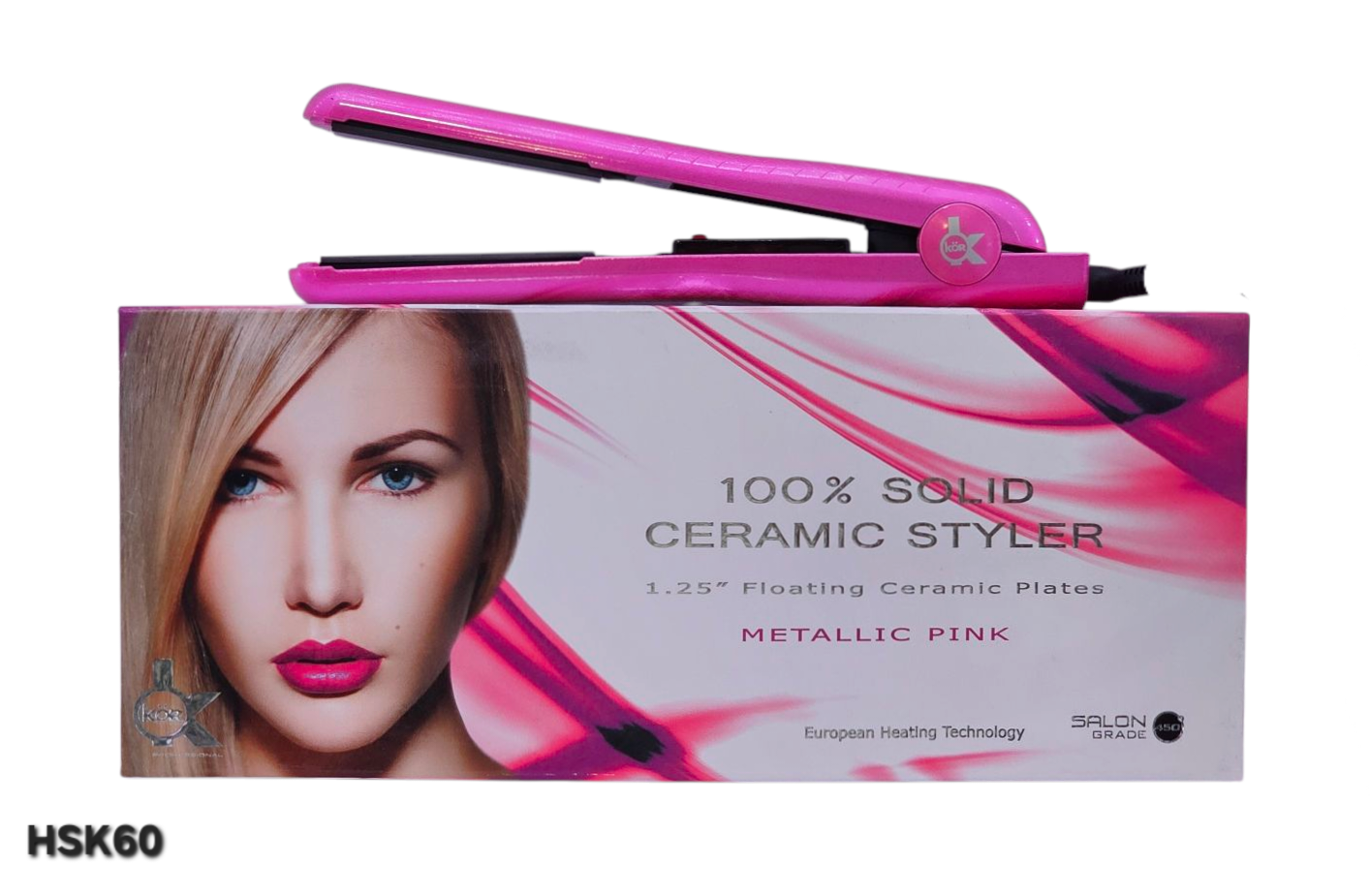 1.25" Metallic Pink Hair Iron Straightener 100% Ceramic