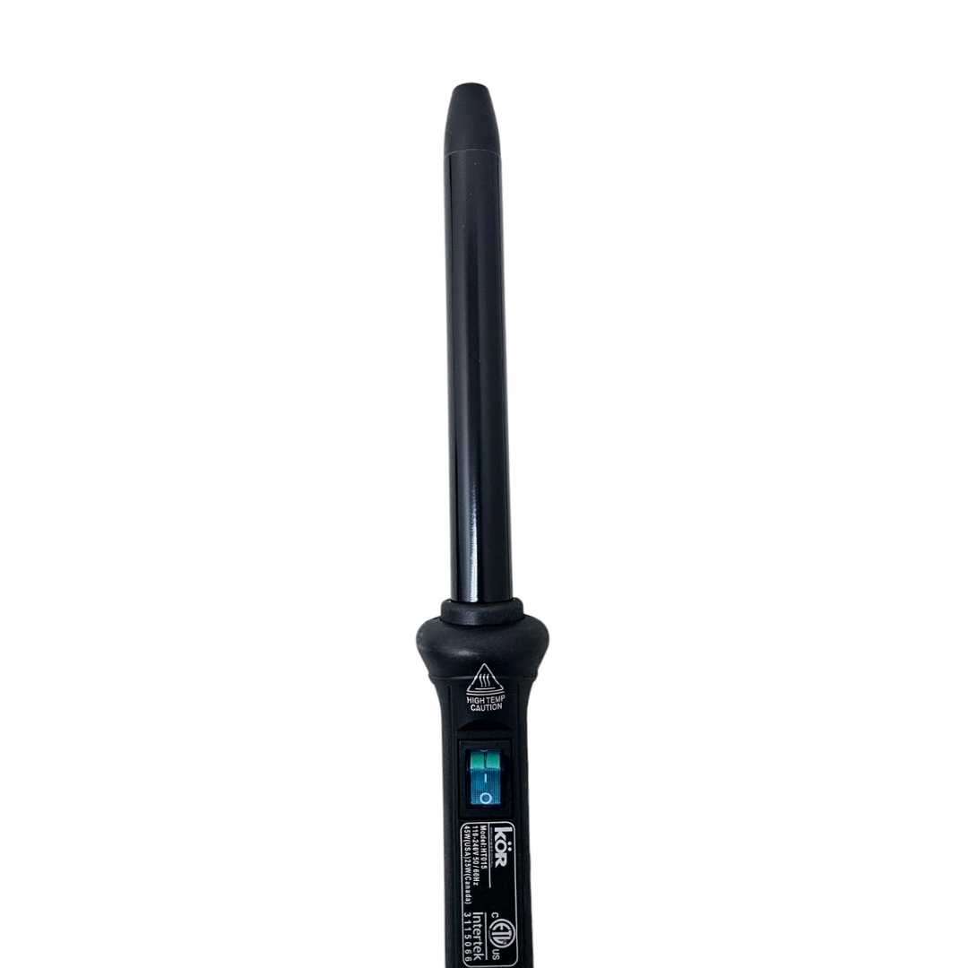 KOR 19MM BLACK TOURMALINE CERAMIC BARREL HAIR CURLER 3 Year LMT Warranty