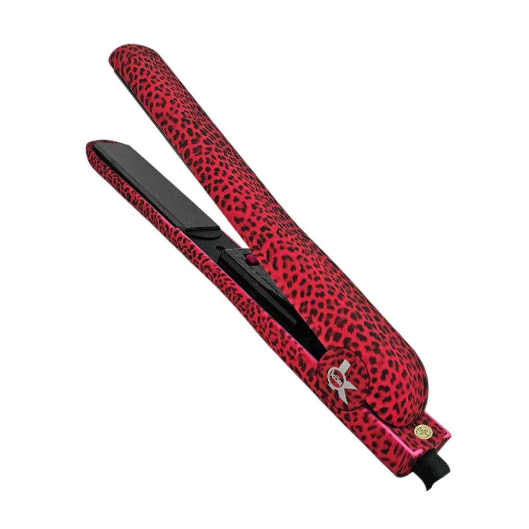 KOR Pink Cheetah Hair Styling Kit Straightener Curler & Iron 3 Years warranty